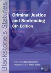 Blackstone'S Statutes On Criminal Justice & Sentencing