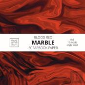 Blood Red Marble Scrapbook Paper
