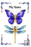 Blue And Gold Butterfly And Dragonfly Notebook