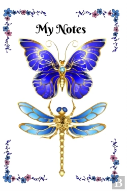 Bertrand.pt - Blue And Gold Butterfly And Dragonfly Notebook