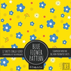 Bertrand.pt - Blue Flower Pattern Scrapbook Paper Pad
