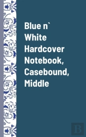 Blue N` White Hardcover Notebook, Casebound, Middle, Pack Of 1