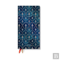 Bertrand.pt - Blue Velvet Slim Verso 12-Month Dayplanner 2024