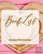 Book List - Blank Notebook - Write It Down - Pastel Pink Gold Wooden Abstract Design - Love Heart Brown White Colorful