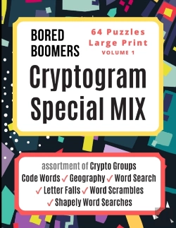 Bertrand.pt - Bored Boomers Cryptogram Special Mix - 64 Puzzles Large Print - Vol 1