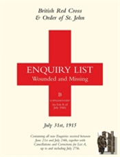 British Red Cross And Order Of St John Enquiry List For Wounded And Missing