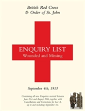 British Red Cross And Order Of St John Enquiry List For Wounded And Missing