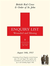British Red Cross And Order Of St John Enquiry List For Wounded And Missing