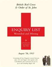 British Red Cross And Order Of St John Enquiry List For Wounded And Missing
