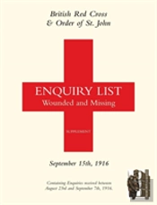 British Red Cross And Order Of St John Enquiry List For Wounded And Missing