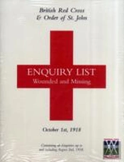 British Red Cross And Order Of St John Enquiry List For Wounded And Missing