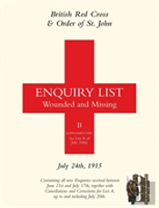 British Red Cross And Order Of St John Enquiry List For Wounded And Missing