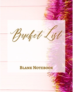 Bertrand.pt - Bucket List - Blank Notebook - Write It Down - Pastel Rose Pink Gold Wood Abstract Design - Shiny Sparkle Luxury Fun