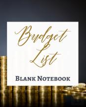 Budget List - Blank Notebook - Write It Down - Pastel Rose Gold Brown - Abstract Modern Contemporary Unique Art Design