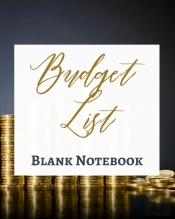 Budget List - Blank Notebook - Write It Down - Pastel Rose Gold Brown - Abstract Modern Contemporary Unique Art Design