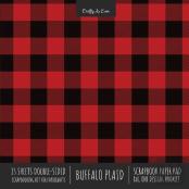 Buffalo Plaid Scrapbook Paper Pad 8x8 Decorative Scrapbooking Kit For Cardmaking Gifts, Diy Crafts, Printmaking, Papercrafts, Red &Amp; Black Check Designer Paper