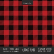Buffalo Plaid Scrapbook Paper Pad 8x8 Decorative Scrapbooking Kit For Cardmaking Gifts, Diy Crafts, Printmaking, Papercrafts, Red &Amp; Black Check Designer Paper