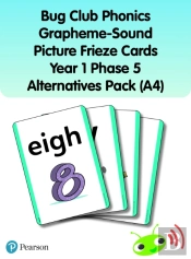 Bug Club Phonics Grapheme-Sound Picture Frieze Cards Year 1 Phase 5 Alternatives (A4)