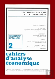Cahiers D'Analyse Économique N.2 ; L'Entreprise Publique Et La Tarification