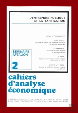 Bertrand.pt - Cahiers D'Analyse Économique N.2 ; L'Entreprise Publique Et La Tarification
