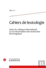 Cahiers De Lexicologie. 1961, N  3