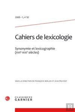Bertrand.pt - Cahiers De Lexicologie. 2008-1, N  92