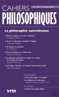 Bertrand.pt - Cahiers Philosophiques : La Philosophie Autricienne