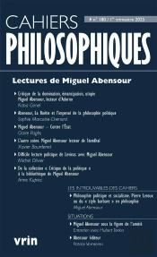 Cahiers Philosophiques : Lectures De Miguel Abensour