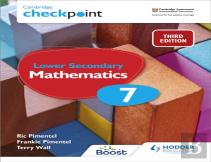 Cambridge Checkpoint Lower Secondary Mathematics Student'S Book 7