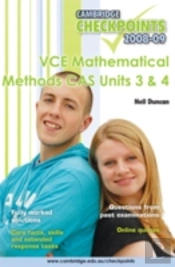Cambridge Checkpoints Vce Mathematical Methods Cas Units 3 And 4 2009