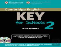 Cambridge English Key For Schools 2 Self-Study Pack (Student'S Book With Answers And Audio Cd)