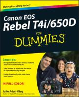 Canon Eos Rebel T4i/650d For Dummies