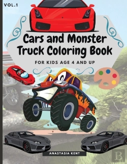 Bertrand.pt - Cars And Monster Truck Coloring Book For Kids Age 4 And Up