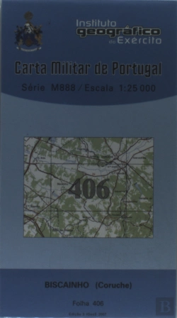 Bertrand.pt - Carta Militar de Portugal (esc.1:25,000) nº 406 - Biscainho (Coruche)