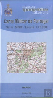 Carta Militar de Portugal (esc.1:25,000) nº 70 - BRAGA
