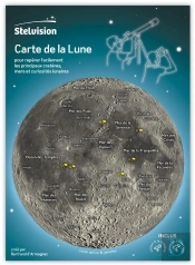 Carte De La Lune ; Pour Repérer Facilement Les Principaux Cratères, Mers Et Curiosités Lunaires