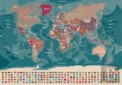 Carte Du Monde Avec Drapeaux 100 Cm X 70 Cm