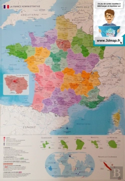 Bertrand.pt - Carte En Relief De La Nouvelle France Administrative