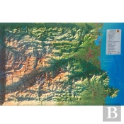 Carte En Relief Des Pyrenees-Orientales