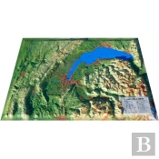 Carte En Relief Du Jura & Leman