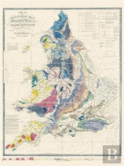 Carte Géographique Nostalgique : Carte Géologique De L'Angleterre Et Du Pays De Galles