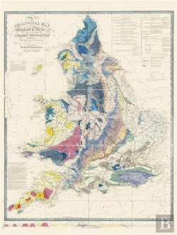 Bertrand.pt - Carte Géographique Nostalgique : Carte Géologique De L'Angleterre Et Du Pays De Galles