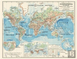 Bertrand.pt - Carte : Planisphère Physique