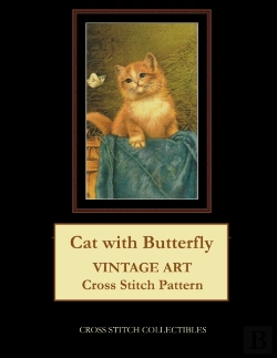 Bertrand.pt - Cat With Butterfly: Vintage Art Cross St