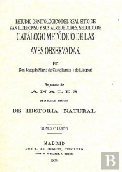Catalogo Metodico De Las Aves Observadas