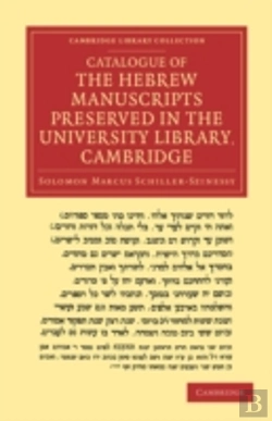 Bertrand.pt - Catalogue Of The Hebrew Manuscripts Preserved In The University Library, Cambridge