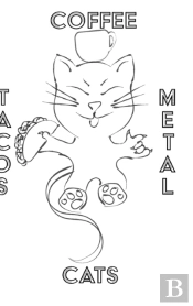 Cats Coffee Tacos Metal - Blank Lined No