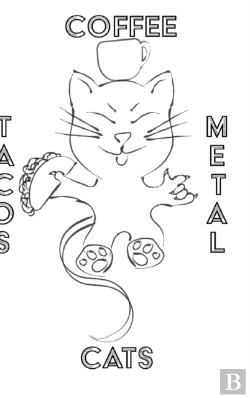 Bertrand.pt - Cats Coffee Tacos Metal - Blank Lined No
