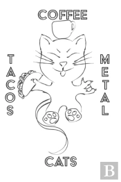 Cats Coffee Tacos Metal - Blank Lined No