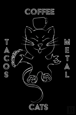 Bertrand.pt - Cats Coffee Tacos Metal - Blank Sketchbo